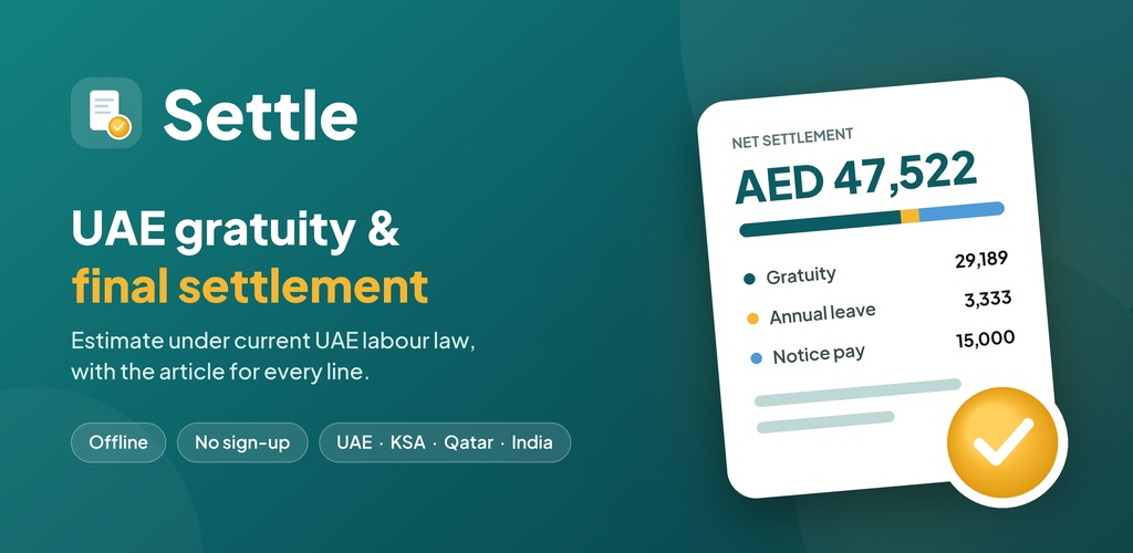 Settle: UAE gratuity and final settlement calculator